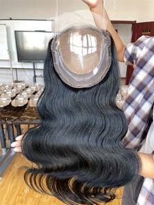 Best Quality 5*5 Lace Front 5*5 Lace Front 8*8 Topper Single Knots Woman Virgin Human <b>Black</b> Hair Topper <b>for</b> White <b>Women</b> - Product Image 3