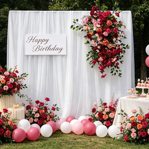 Arco Floral Premium en Tono Magenta para Todas las Estaciones, Flor sin Mantenimiento para Salones de Banquetes y Espacios Modernos - Product Image 3