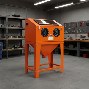 Cabina de arenado de alta resistencia de 90 galones con colector de polvo, 4 entradas, 1 HP, 110V para eliminación de pintura y óxido - Product Image 2