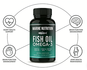 Capsule di <span class=keywords><strong>Omega</strong></span> 3 EPA DHA Premium OEM ODM, Supporto <span class=keywords><strong>per</strong></span> la Salute del Cervello, Olio di Pesce e Alghe, 60 Capsule <span class=keywords><strong>per</strong></span> Adulti - Product Image 4