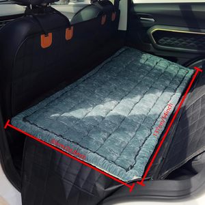 Tapis de voyage antidérapant pour animaux de compagnie, lit pour chien à carreaux pour siège arrière de voiture, housses de siège de voiture pour chien en fourrure lavables et personnalisables - Product Image 3