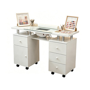 Table de manucure avec repose-mains et collecteur de poussière, bureau de maquillage haut de gamme pour salon de manucure, spa de beauté et studio professionnel - Product Image 4
