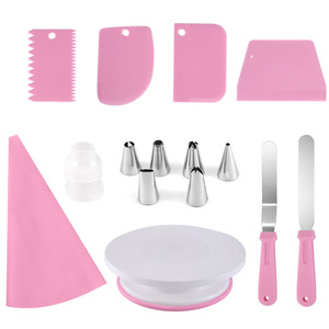 <b>Cake</b> Decorating Turntable Pink Plastic Rotating <b>Cake</b> <b>Stand</b> For Birthday Baking Supplies - Product Image 3