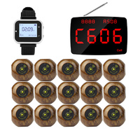 15 boutons d'appel sans fil avec 1 récepteur à affichage numérique, système d'appel sans fil pour restaurants, bars, cliniques et services clients