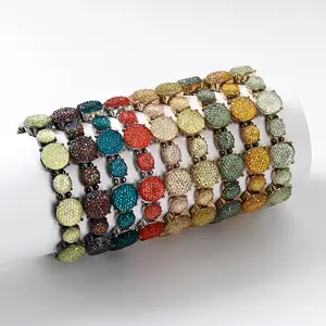 Fashion Red Diamond Frosted Multi Color Personalized Round Bracelet For Women