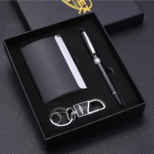 LT Personalized Custom Logo Hight Quality VIP Gift Pen Set With Keychain Business Card Folder Organizer