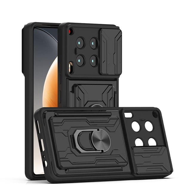 Inset ID Card Slot Mobile Phone Cases for Tecno Camon30 4g Slide Camera Lens Protection Fundas Para Celular case