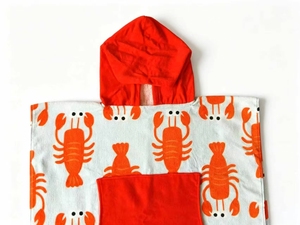 Poncho <span class=keywords><strong>Infantil</strong></span> con Diseño de Cangrejo, 100% Algodón, Altamente Absorbente, Cómodo, Suave con la Piel, con Bordado Personalizado - Product Image 2