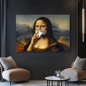 Affiche amusante WBdesignz - Mona Lisa, papier toilette, geste du nez, décoration murale ironique (A4) sans cadre, en pâte de bois, fabriqué en Chine - Product Image 6