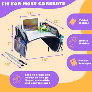 Échantillon gratuit nouveau produit équipement de voyage à impression personnalisée siège auto pour tout-petits plateau de voiture pliable et étanche plateau de jeu de voyage pour enfants vente en gros - Product Image 4