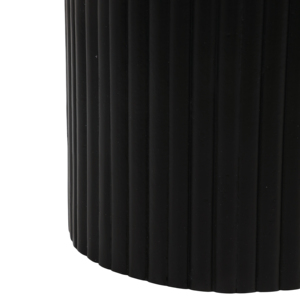 Tavolino rotondo con piano in marmo e base nera a coste, tavolino moderno per soggiorno o camera da letto - Product Image 6