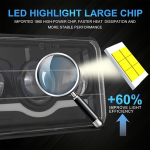 High Low Beam <b>Projector</b> DRL Rectangular H4 5 Inch <b>Led</b> Head Lamp Driving <b>Lights</b> Offroad Square 4x6 Inch <b>LED</b> Headlight for Jeep - Product Image 5