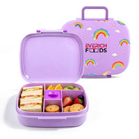 1100ml Kinder Bento Box met Handvat, Draagbare PP Lunchbox voor Snacks, Fruit, Droge Voedingsmiddelen, School, Picknick, Reizen