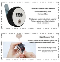 Serrure à combinaison à disque rond compacte à 4 chiffres pour armoire, à usage commercial et longue durée de vie, pour casier à code
