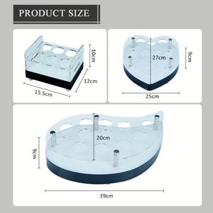 Estante de exhibición redondo con forma de hoja de 12 tazas coloridas para Bar, discotecas, fiestas, bodas, soporte de exhibición de vidrio de chupito, bandeja de servicio acrílica - Product Image 3