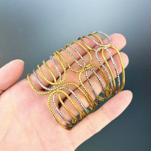 JXX Fashion Jewelry 24k <b>Gold</b> Plated Wedding for <b>Bracelet</b> Double Color Open Bangle Fashion Accessories - Product Image 2