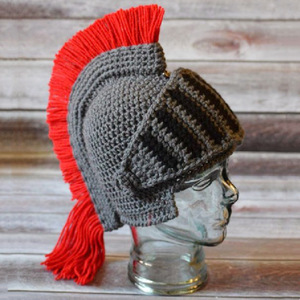 Entrega rápida Sombrero de <span class=keywords><strong>Caballero</strong></span> de invierno cálido de punto hecho a mano Cubierta de esquí de cara divertida con <span class=keywords><strong>Peluca</strong></span> de estilo de <span class=keywords><strong>caballero</strong></span> romano coronado rojo Barba incluida - Product Image 2