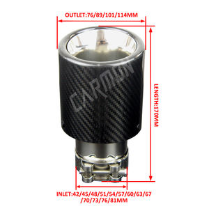 Tube de silencieux d'échappement universel, en Fiber de carbone/brillant, pour voiture BMW, AUDI, GOLF, MAZDA, Land Ro - Product Image 5