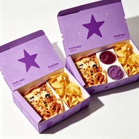Boîte d'emballage de haute qualité pour frites, nouilles, poulet frit, pizza et chips, avec impression à l'encre de soja, pour vente en gros et personnalisation