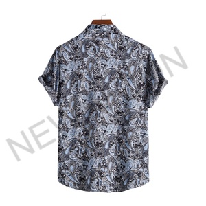 Camisa de Vestir Personalizada para Hombre, Estampado de Pata de Gallo, Estilo Hawaiano, Manga Corta, Casual, para Playa, con Botones - Product Image 6