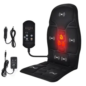 Home Car Kneading Vibration Full Back Seat Massager Cushion Body Massage Chair Pad Shiatsu Neck Back Massager with Heat