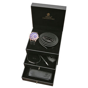 6 pz/<span class=keywords><strong>set</strong></span> di <span class=keywords><strong>Set</strong></span> regalo per <span class=keywords><strong>uomo</strong></span> promozione del <span class=keywords><strong>portafoglio</strong></span> orologio portachiavi in pelle personalizzato - Product Image 2