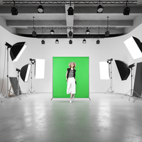 Support de toile de fond écran vert 1,5x2M pour chroma key, système de fond professionnel pour diffusion en direct, kit noir
