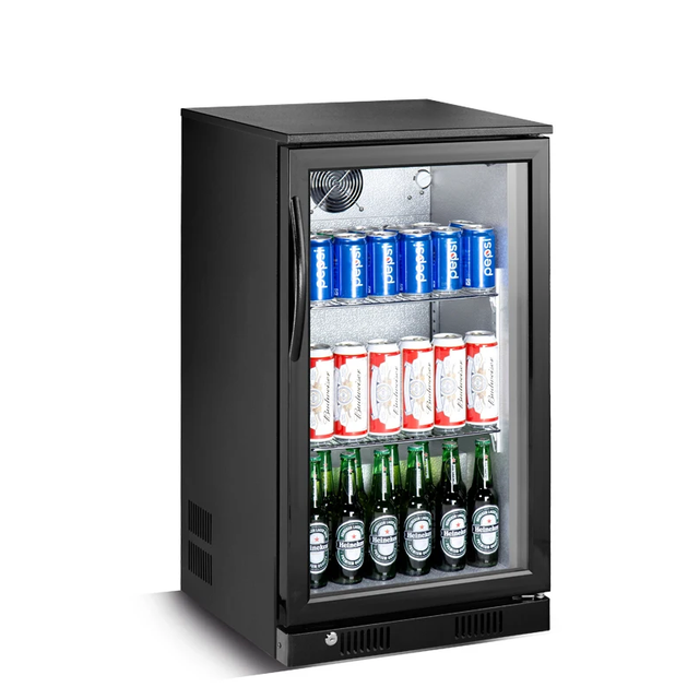 Wholesale 118L showcase Drink Cooler Tempered Glass Door Commercial Display Beer Refrigerator and Mini Freezer