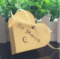 Coeur Design Eid Mubarak Boîte De Bonbons Boîte De Faveur Papier DIY Coffrets Cadeaux Heureux Islamique Musulman al-Fitr Eid Ramadan Décor Articles De Fête
