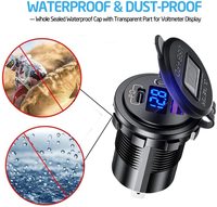Prise de courant universelle QC3.0 Type C 12V avec voltmètre numérique LED 12-24V pour moto, bateau, camion