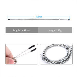 Liaison des seins Labia BDSM avec pinces à mamelon en métal réglables à chaîne pour femmes - Product Image 5