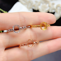 Großhandel 18K vergoldeter 925er Sterlingsilber ovaler Edelsteinring mit leerer Krappenfassung ohne Hauptstein für DIY-Schmuck