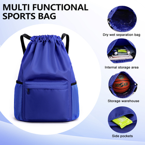 Custom Logo Rugzak Waterdichte Trekkoord Rugzak Voetbaltas Natte Droge Scheiding Waterdichte Strand Gym Trekkoord Tassen - Product Image 3