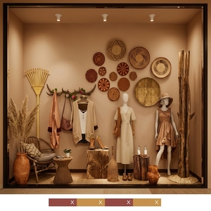 Solution moderne pour vitrine de magasin de vêtements avec accessoires en acrylique haute transparence et fixations en verre - Product Image 1