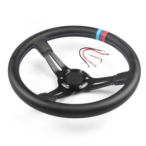 Volante de Carreras Acura de 14 Pulgadas (350 mm), Cuero de Microfibra, Diseño de Tres Colores en Rojo para Juegos de Derrape Perfectos - Product Image 5
