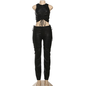 OuYaan 2025 <span class=keywords><strong>Abbigliamento</strong></span> Donna all'<span class=keywords><strong>Ingrosso</strong></span> Nuovi Design Sexy e alla Moda Completo Due Pezzi con Pantaloni - Product Image 5