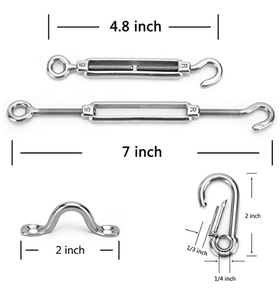 Cadena de luces Kit para al aire libre pesado tensor de ojo de la cuerda de alambre abrazadera <span class=keywords><strong>bien</strong></span> hecho inoxidable 304 suspensión de acero Kit - Product Image 2