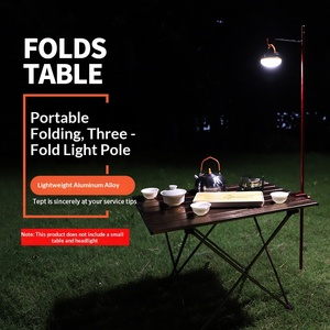 Support de lanterne pliable en alliage d'aluminium ultraléger pour l'extérieur, 3 sections, mât de lumière portable pour table de pique-nique - Product Image 2