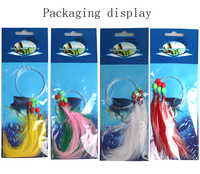 TG Promotion Spéciale : Monture de pêche au surf en eau de mer pour appât, avec plume de maquereau et 3 hameçons assistés à plumes (Jig Assist JK Hook) pour la pêche en eau salée