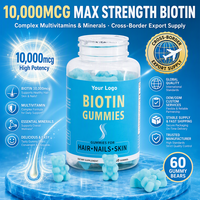 Gommes à la biotine de qualité naturelle pure avec collagène, nutrition pour les cheveux, la peau et les ongles, complément haute puissance
