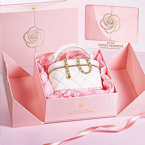 Cajas de Embalaje Magnéticas de Doble Apertura Rosadas de Lujo Personalizadas con Relieve y Laminado Mate <span class=keywords><strong>para</strong></span> <span class=keywords><strong>Regalos</strong></span> de <span class=keywords><strong>Cumpleaños</strong></span> y Cosméticos UV - Product Image 2