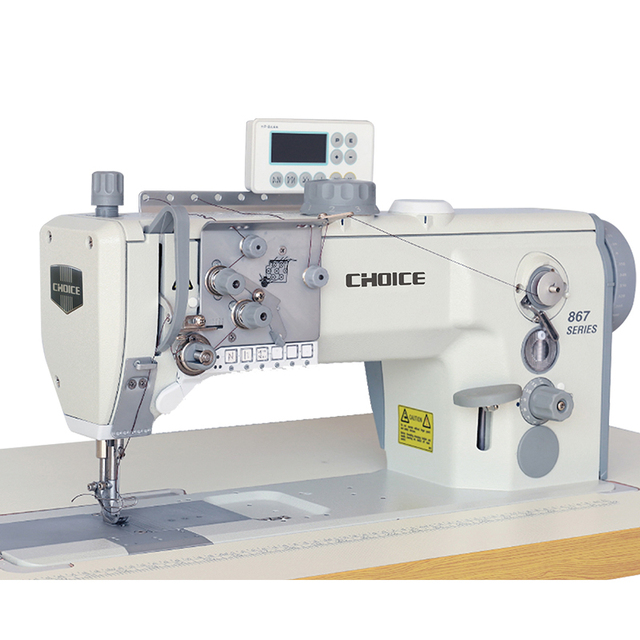 GC-867-210126 New Design Type  Compound Feed Computerized Flat Bed Double  Needle Heavy Duty Sewing Machine