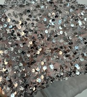 Tissu en maille extensible léger tricoté avec broderie de paillettes colorées pour filles, idéal pour les textiles de mariage et de maison - Vente en gros à chaud