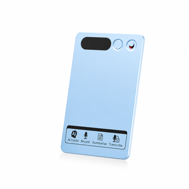 AI Voice Recorder with Case Blue Tooth WIFI App Control Transcribe & Summarize 152 Languages Audio Recorder for Phone Call