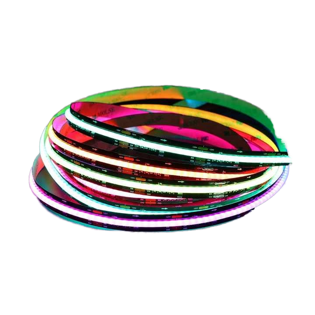 High Quality 5m 10m 12v 24v 220v RGBW Cob LED Strip Voice Control Dot Free Light Tape Strip Wholesale In-Stock Cob LED Strip