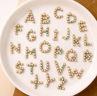 Breloques en acier inoxydable permanent D490, lettres de l'alphabet anglais, perles, pendentifs, colliers, bracelets, boucles d'oreilles, accessoires