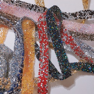 Kích Cỡ Khác Nhau Strass Pha Lê Hot Fix Glitter Dress Thạch Họa Tiết Ribbon Sắt Trên Các Bản Vá Lỗi Đính Lưới CuộN Trim - Product Image 2