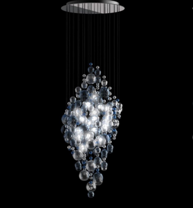 Nouveau design décoration intérieure hall d'hôtel projet personnalisé Led lustre moderne abat-jour en <span class=keywords><strong>verre</strong></span> 80 grande suspension en <span class=keywords><strong>verre</strong></span> 100 - Product Image 5