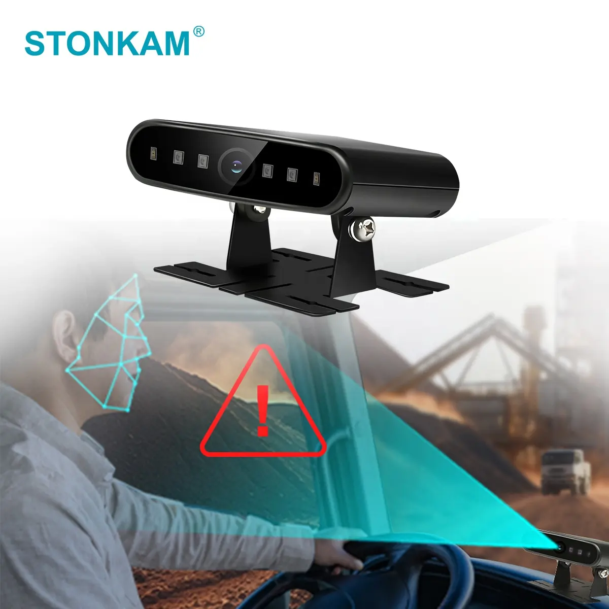 STONKAM Driver Identity Recognition Comportamento Alerta Anti Fadiga Câmera Sleep Alarm em Mineração Conectividade WiFi e protocolo RTSP