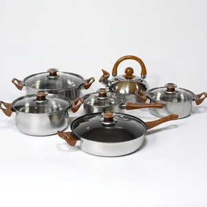 Juego de Ollas y Sartenes de Cocina de Diseño Moderno, 12 Piezas, con Tapa de Vidrio, Incluye Olla para Sopa y Sartén para Freír - Product Image 5